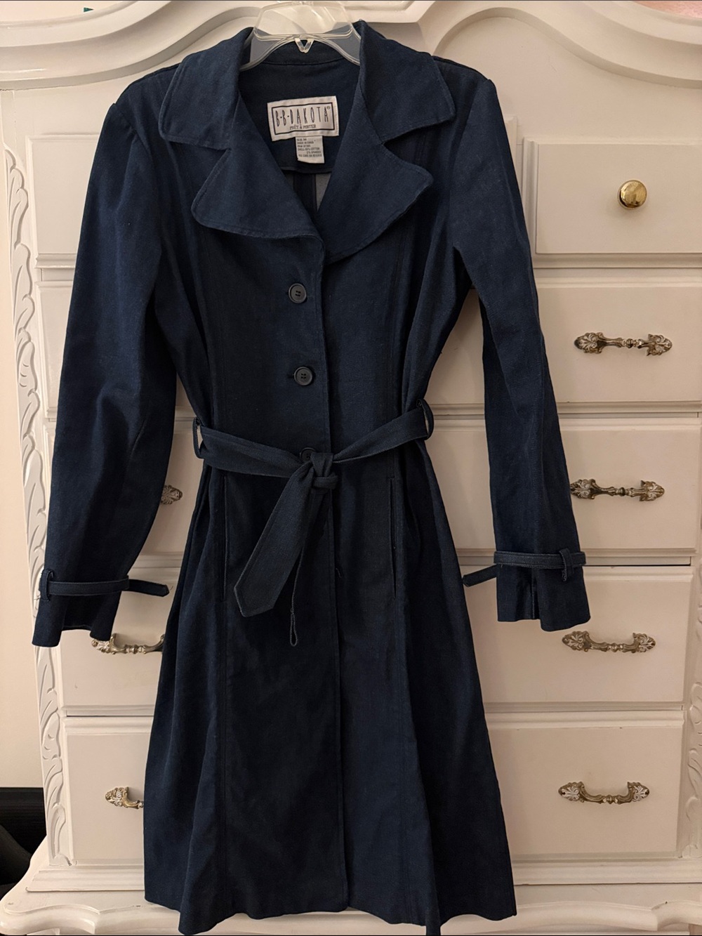 Vintage BB Dakota Stretch Cotton Trench Coat Size Medium
